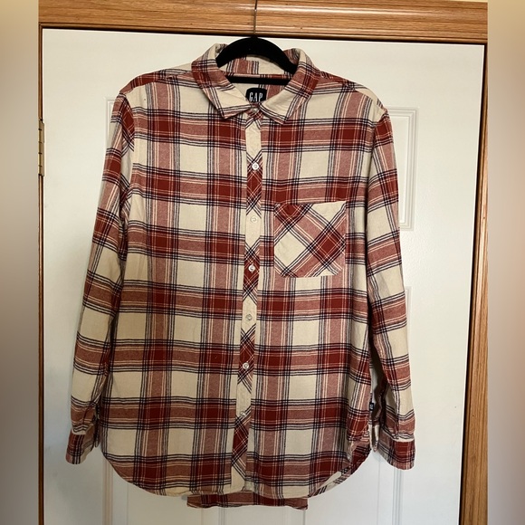 Gap tunic length flannel shirt womenโs oversized large - Picture 1 of 7